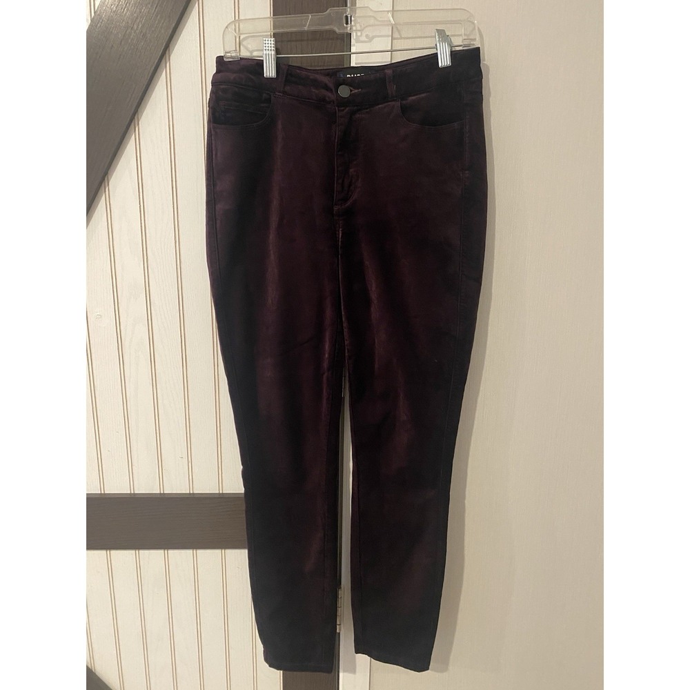 Paige Hoxton Ankle Purple Velvet Pants Size 28 Holiday Party Festival Burgundy